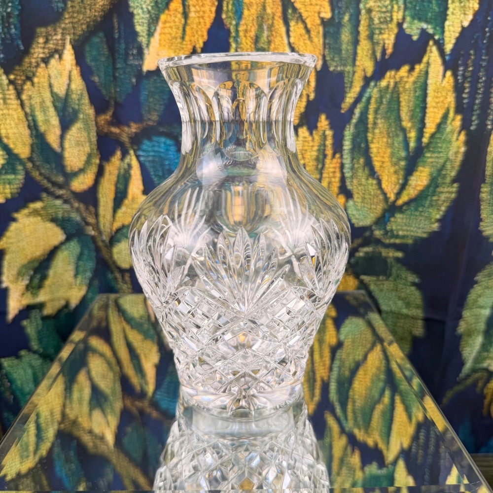 Badash Crystal Vase 7 Inch Cut Glass Flower Urn Made in Poland Clear Centerpiece